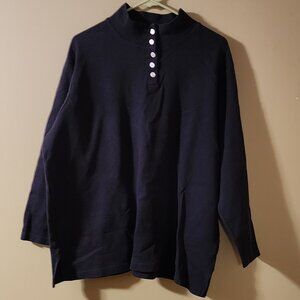 Easy Options Rib Knit Button Mock